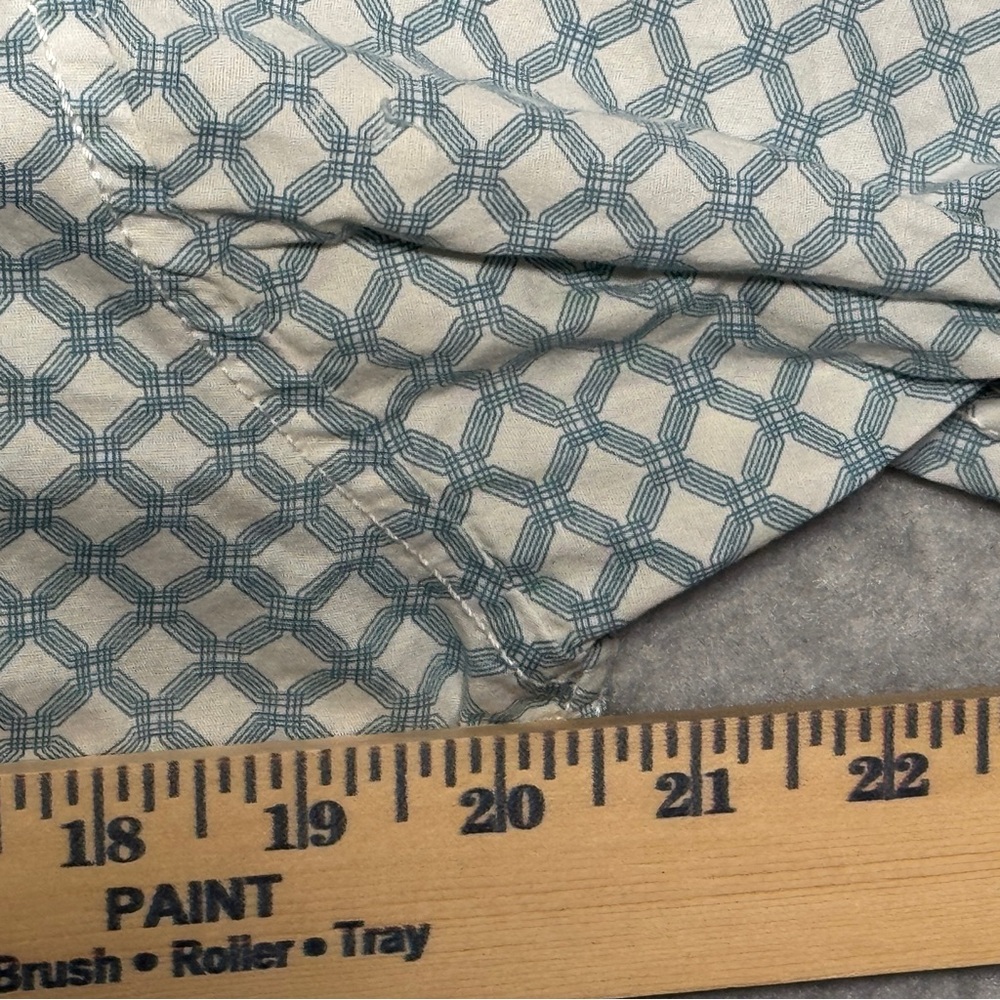 Wrangler Competition Pearl Snap Men's White and Blue Geometric Shirt - Picture 7 of 9